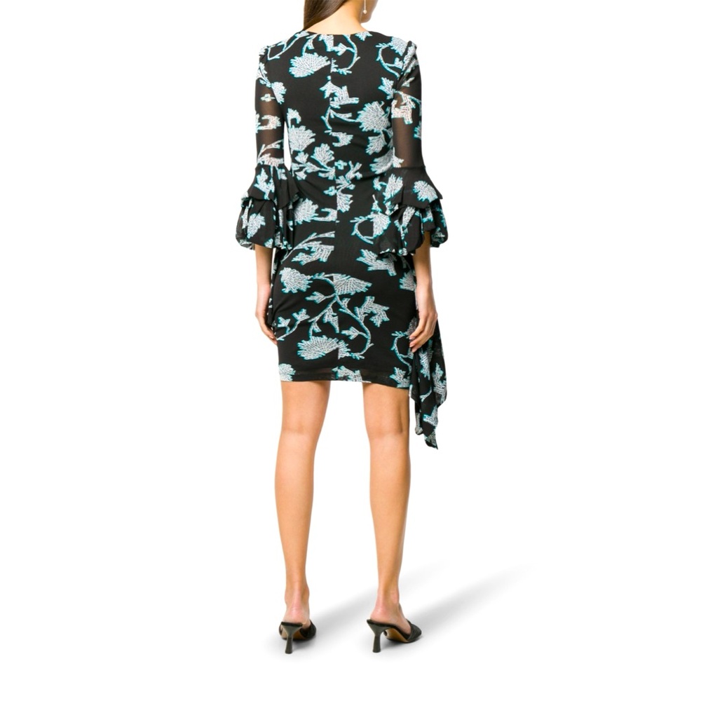 Diane Von Furstenberg Faridah Floral Mesh Dress sz M - Picture 3 of 12
